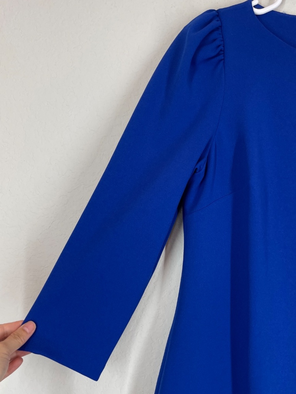 Calvin Klein Shift Dress Women's Size 8 Blue Long Sleeve Career Stretch - Picture 3 of 11